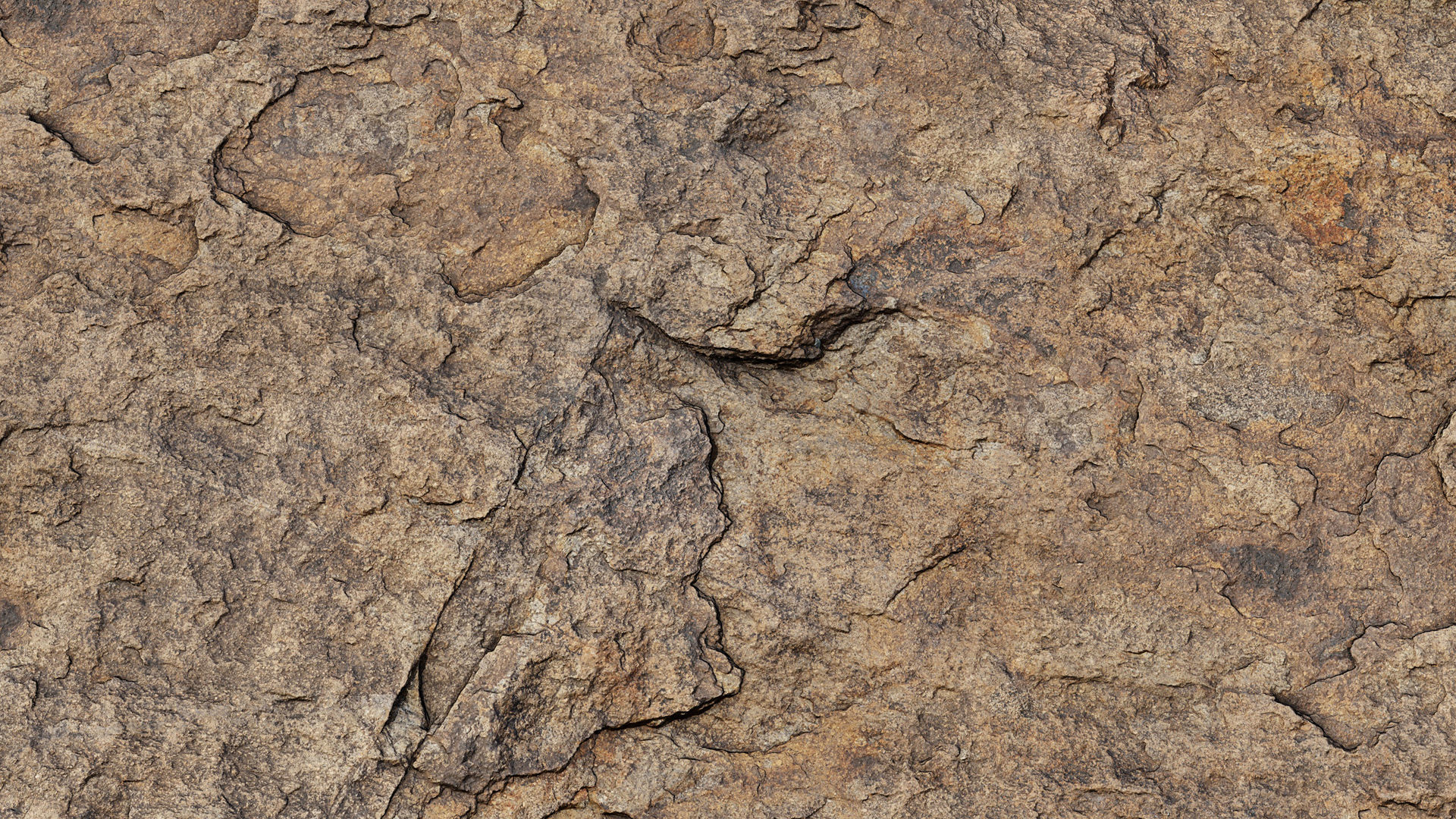 Cracked Beige Rock PBR Texture_2
