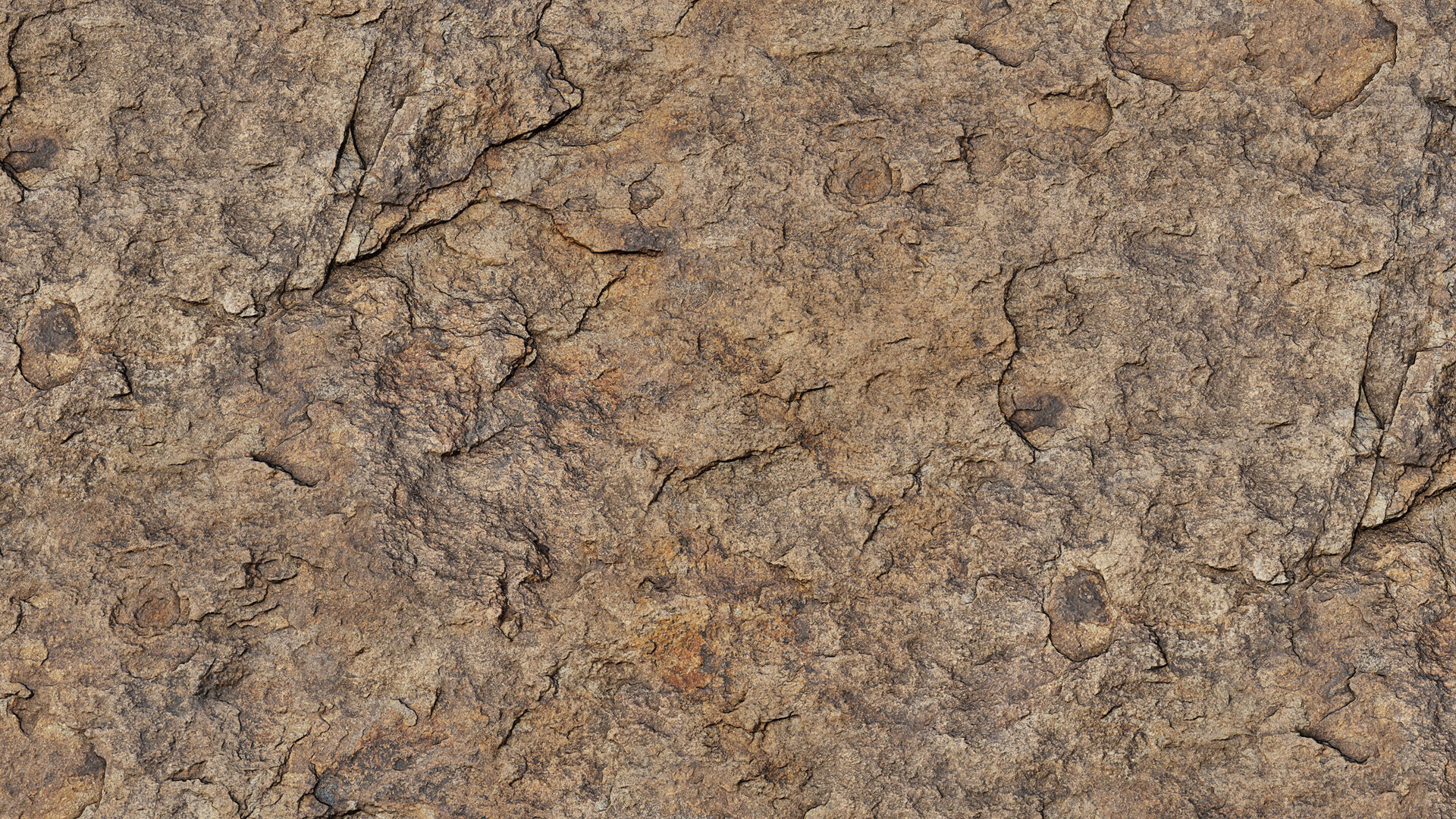 Cracked Beige Rock PBR Texture_5