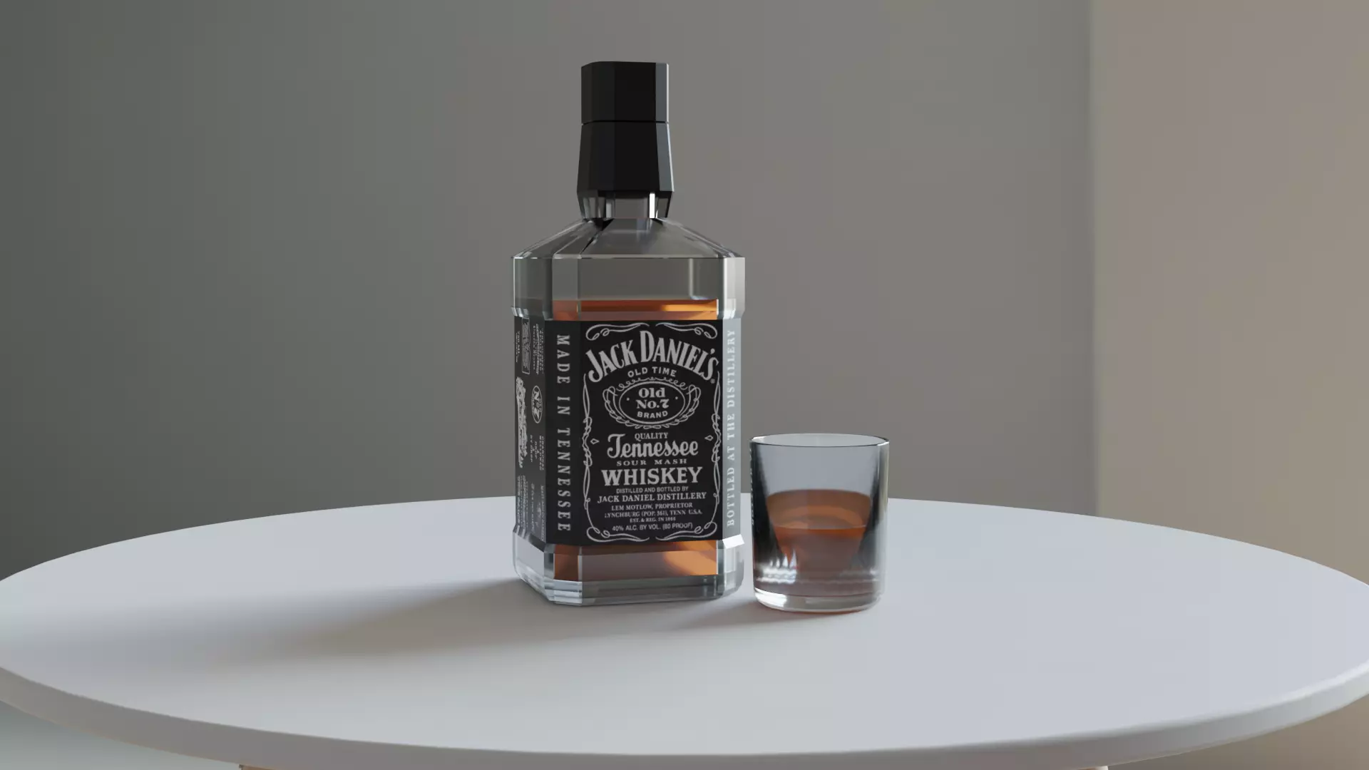 3d whiskey model Low-poly 3D model_0