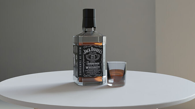 3d whiskey model Low-poly 3D model