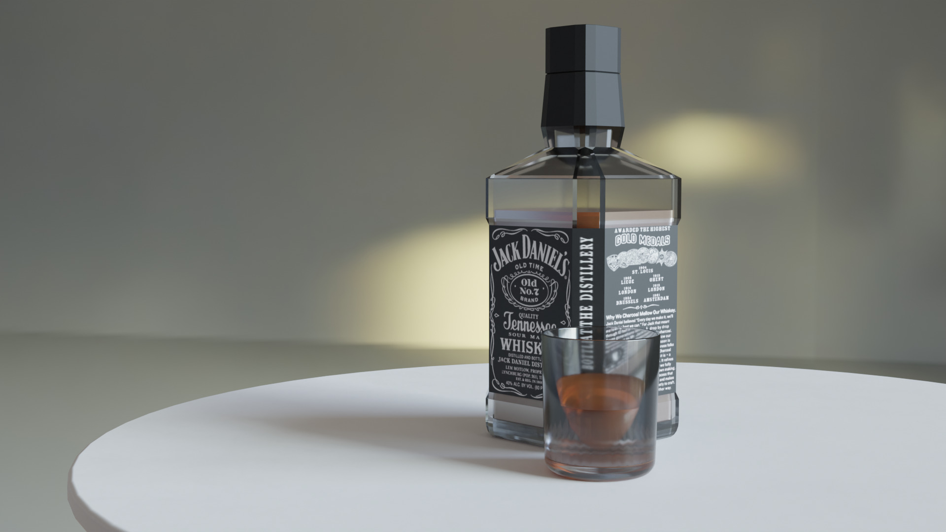 3d whiskey model Low-poly 3D model_1