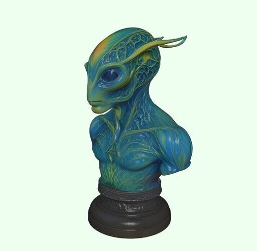 Azure Veyran Mystical Alien Bust 3D print model