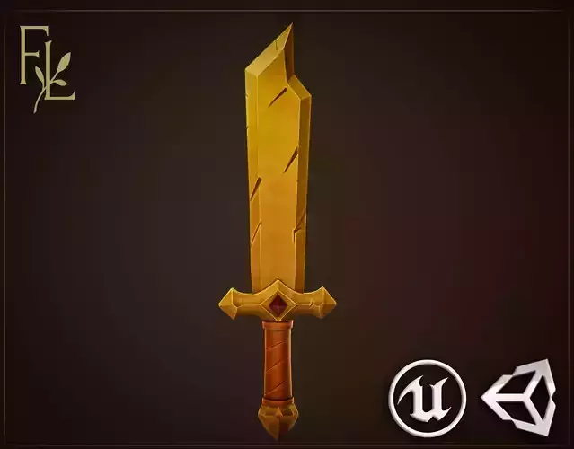 Copper Sword - Game Ready Weapon