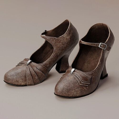 Leather Women Shoes PBR Low-poly 3D model