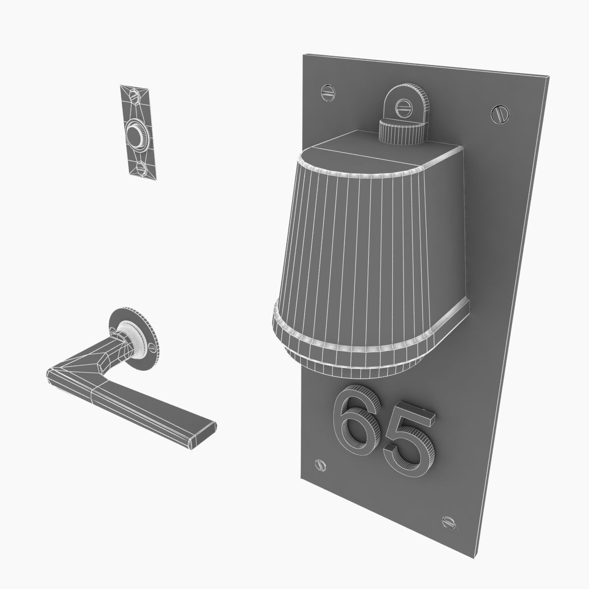 Door furniture set 3D model CGTrader
