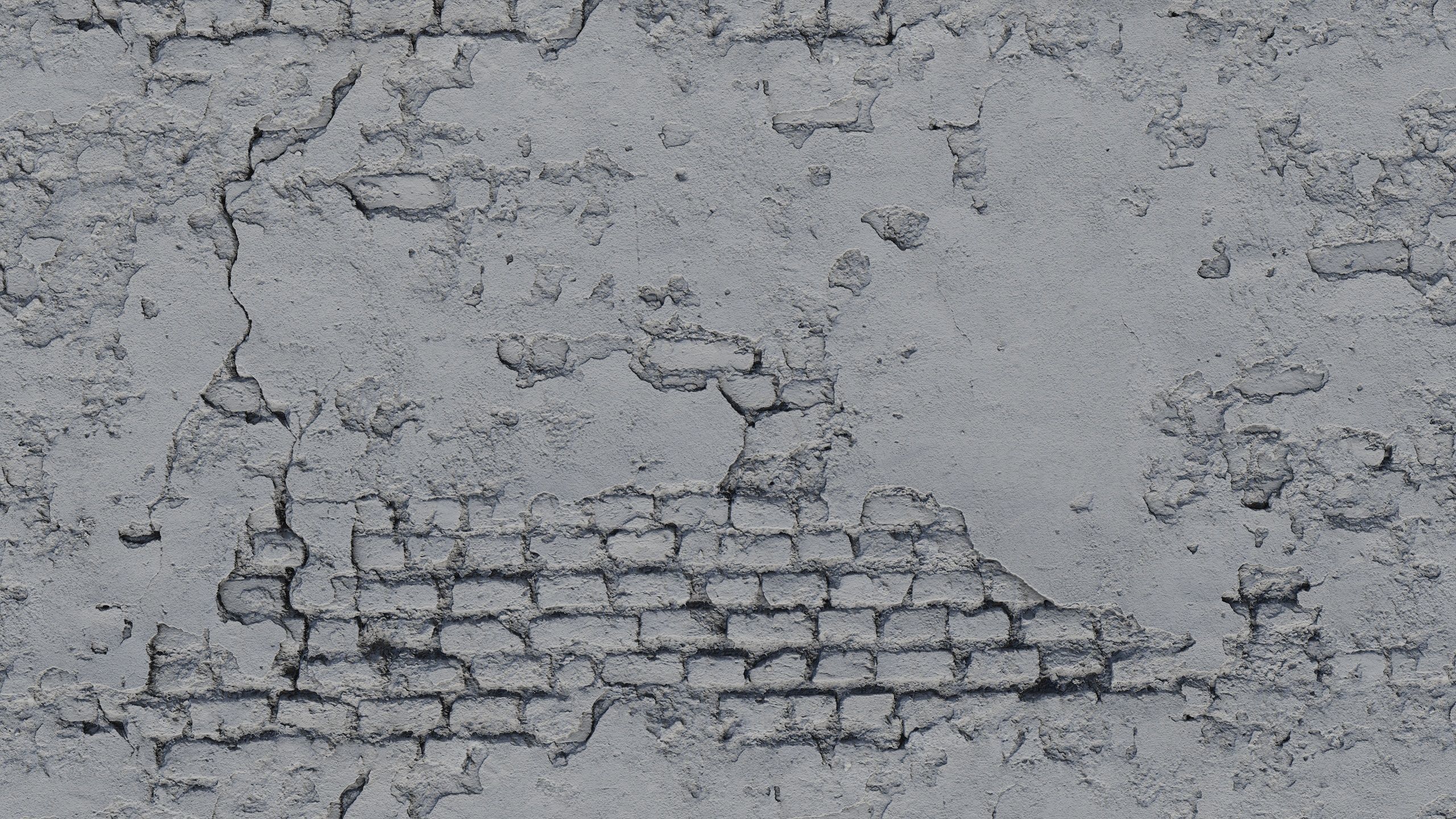 Old Damaged Brick Wall PBR Texture_1