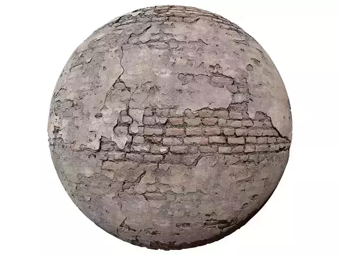 Old Damaged Brick Wall PBR 