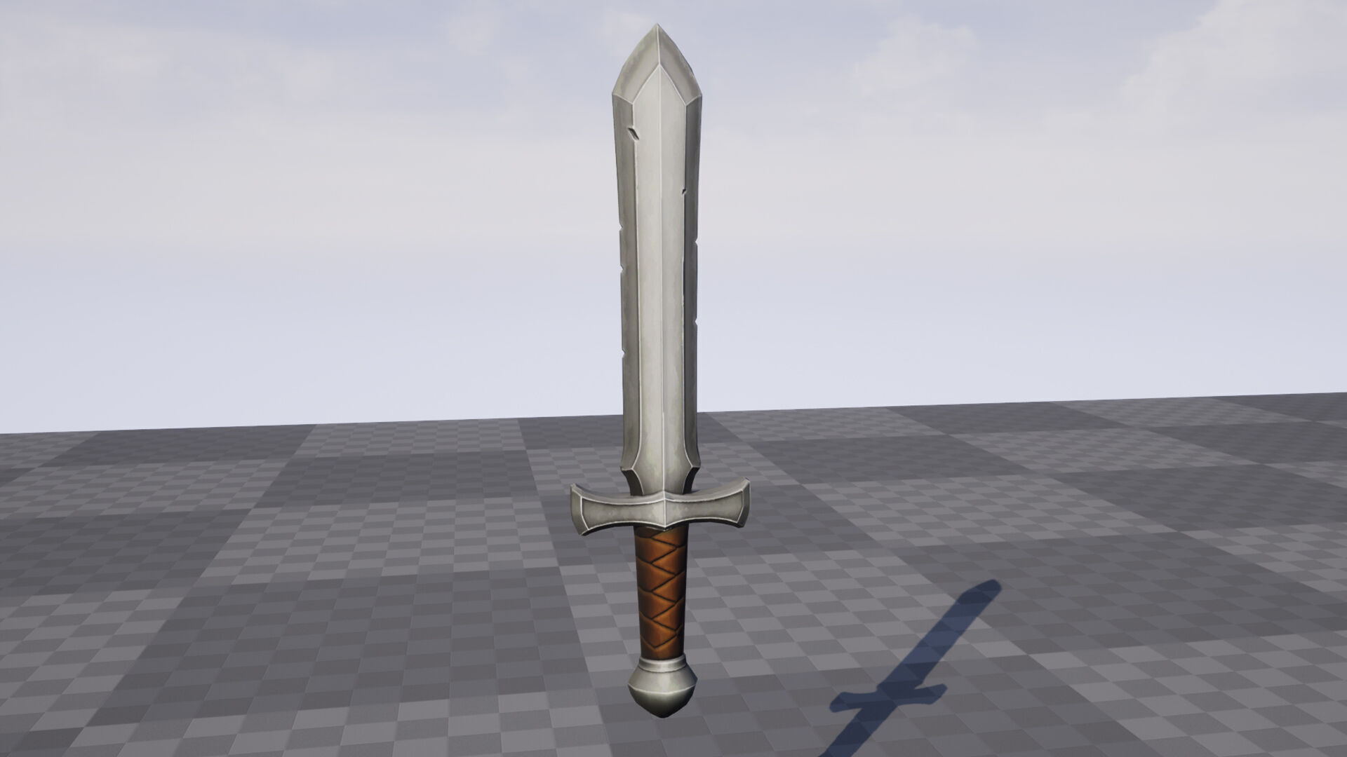 Metal Sword - Game Ready Weapon Low-poly 3D model_5