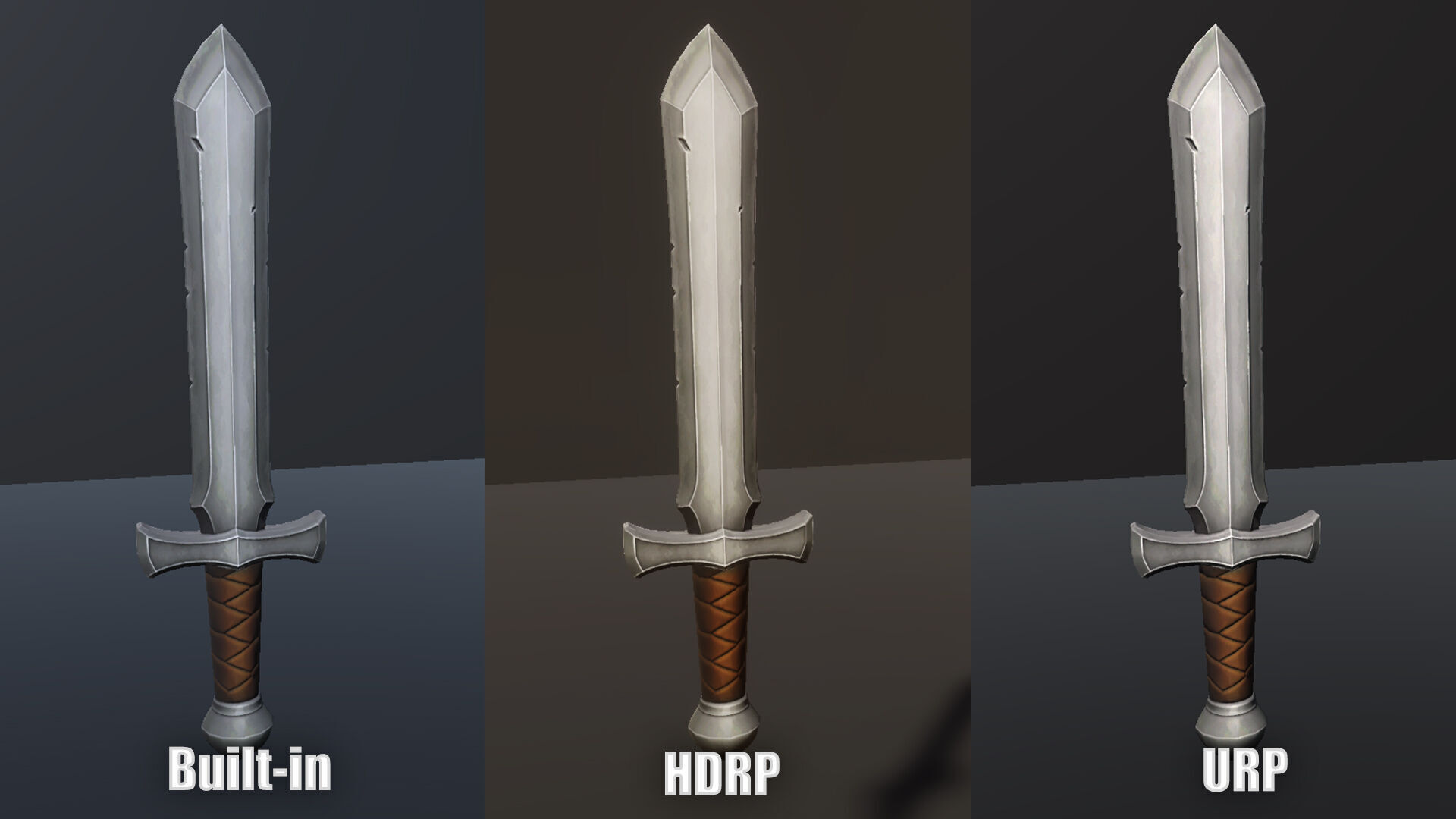 Metal Sword - Game Ready Weapon Low-poly 3D model_11