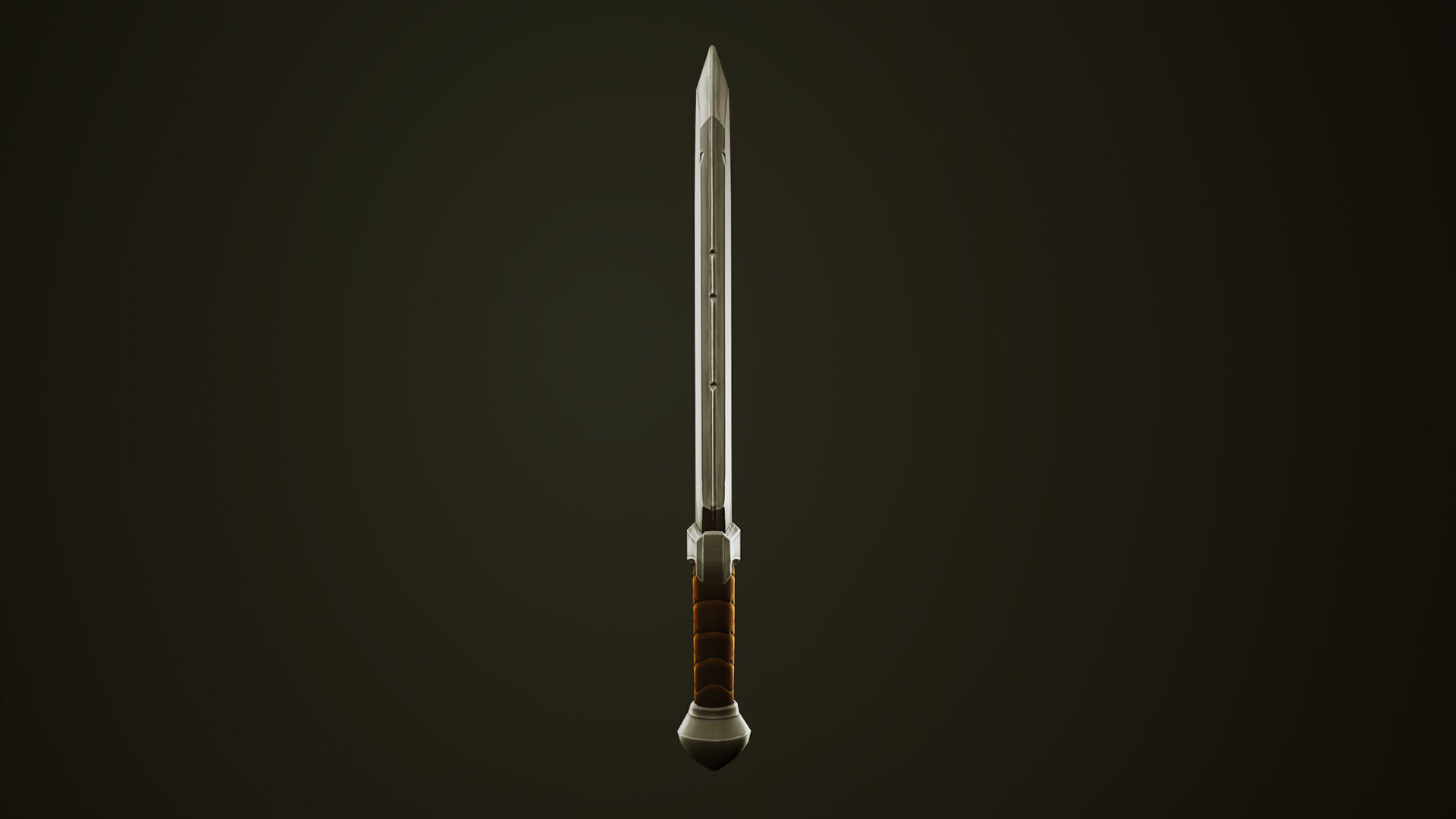 Metal Sword - Game Ready Weapon Low-poly 3D model_4
