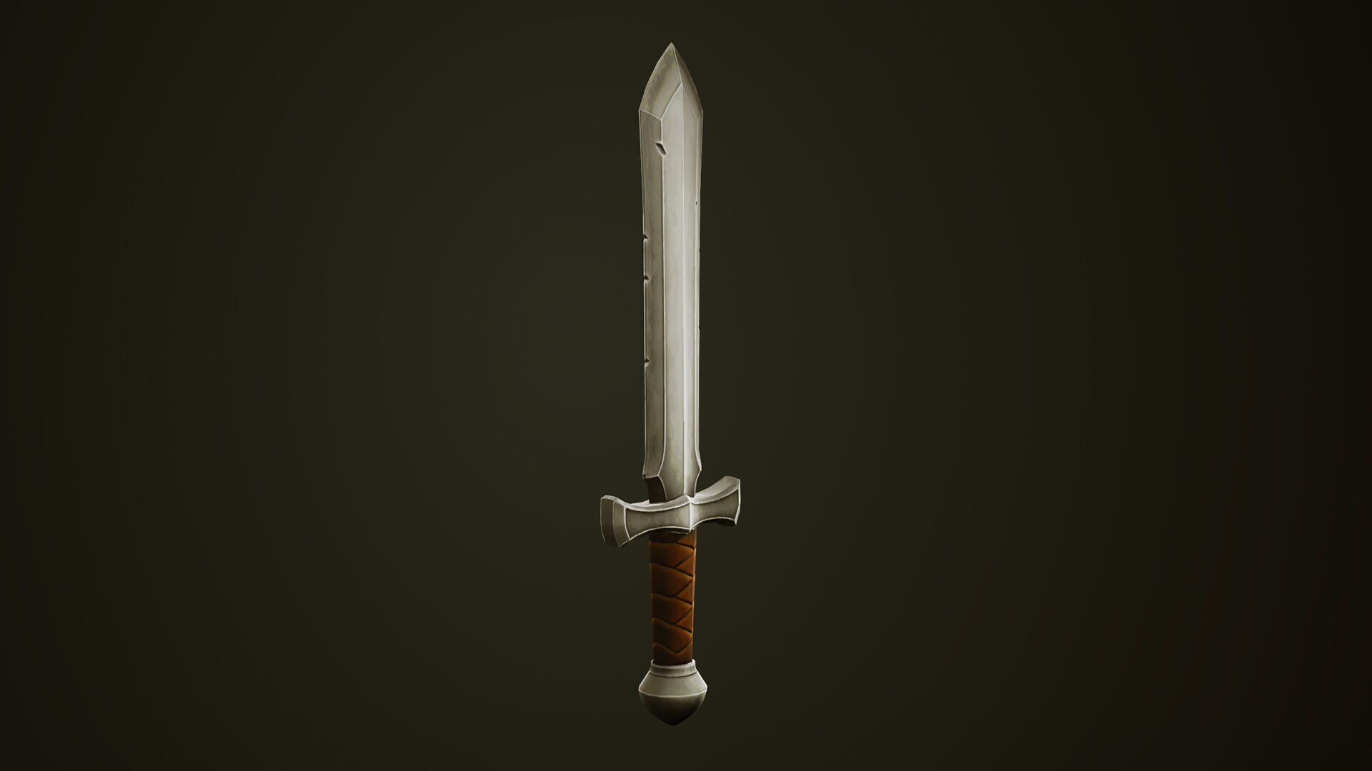 Metal Sword - Game Ready Weapon Low-poly 3D model_3