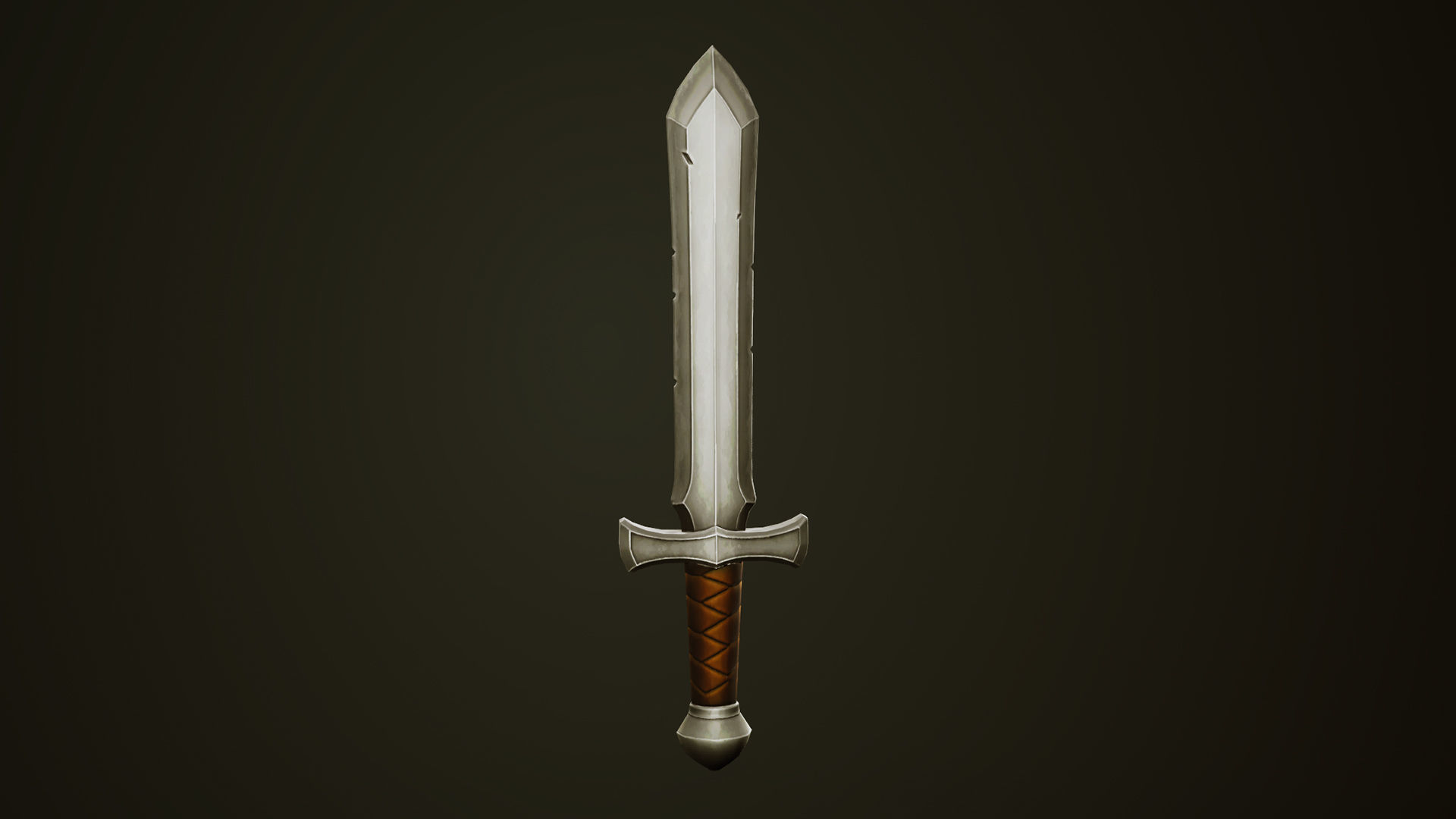 Metal Sword - Game Ready Weapon Low-poly 3D model_2