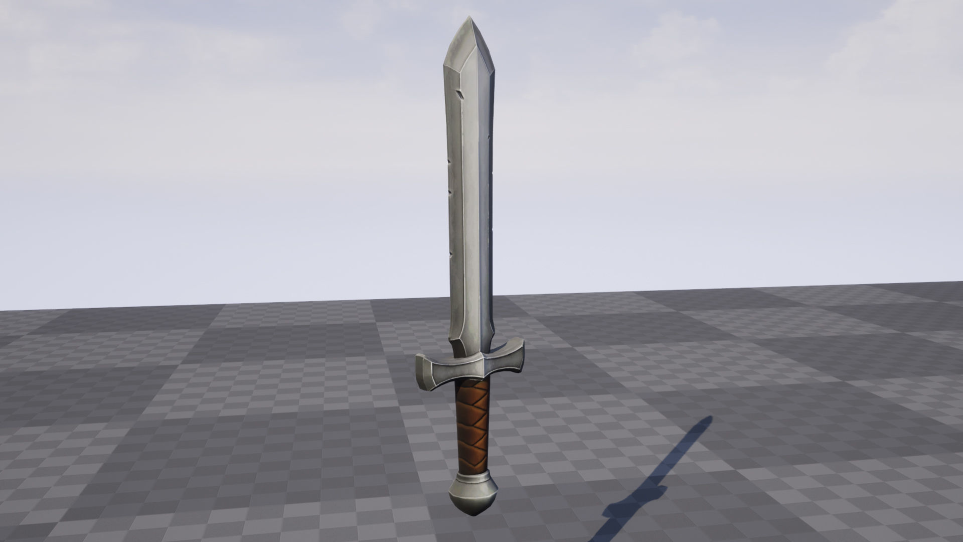 Metal Sword - Game Ready Weapon Low-poly 3D model_6
