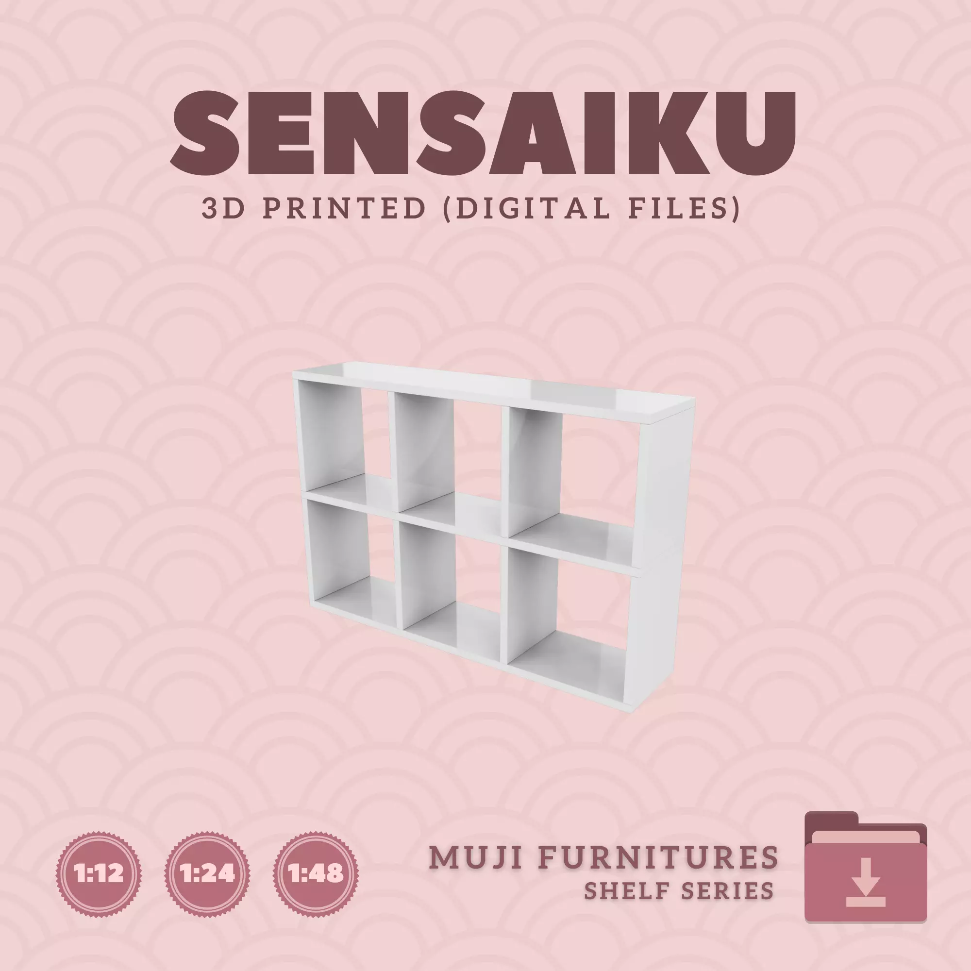 4 MUJI Stacking Shelf 3x2 for Mini Dollhouse Muji 3D Print 3D print model