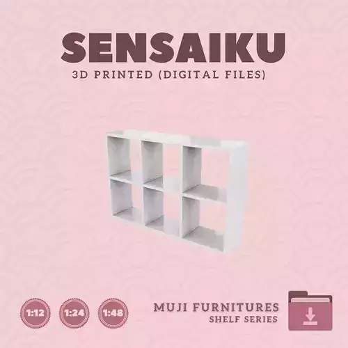 4 MUJI Stacking Shelf  3x2 for Mini Dollhouse Muji 3D Print  3D print model