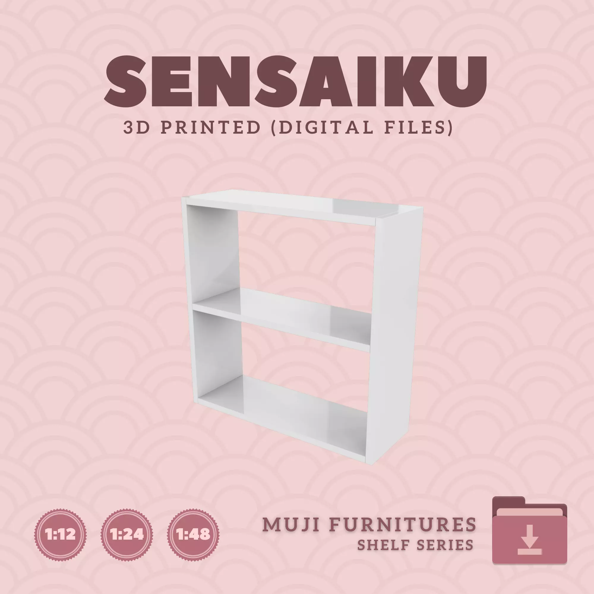 5 Muji Oak Stacking Shelf Wide for Mini Dollhouse Muji 3D Print 3D print model