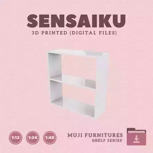 5 Muji Oak Stacking Shelf Wide for Mini Dollhouse Muji 3D Print 3D print model
