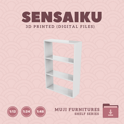 6 Muji  Stacking Shelf  Wide for Dollhouse Muji 3D Print  3D print model