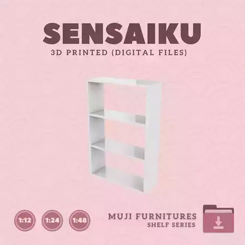 6 Muji  Stacking Shelf  Wide for Dollhouse Muji 3D Print  3D print model