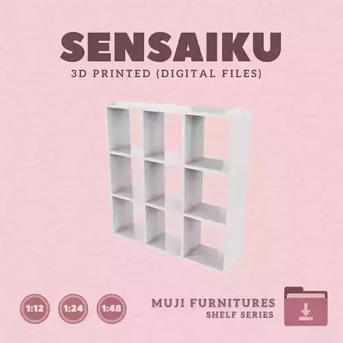 9 Muji Stacking Shelf - 3x3 for Mini Dollhouse Muji 3D Print 3D print model