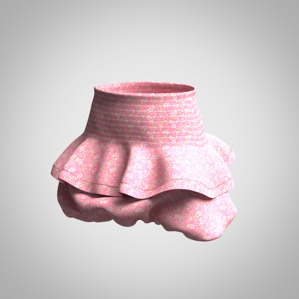 girls tops and skirt rigged 3d model Low-poly 3D model_2