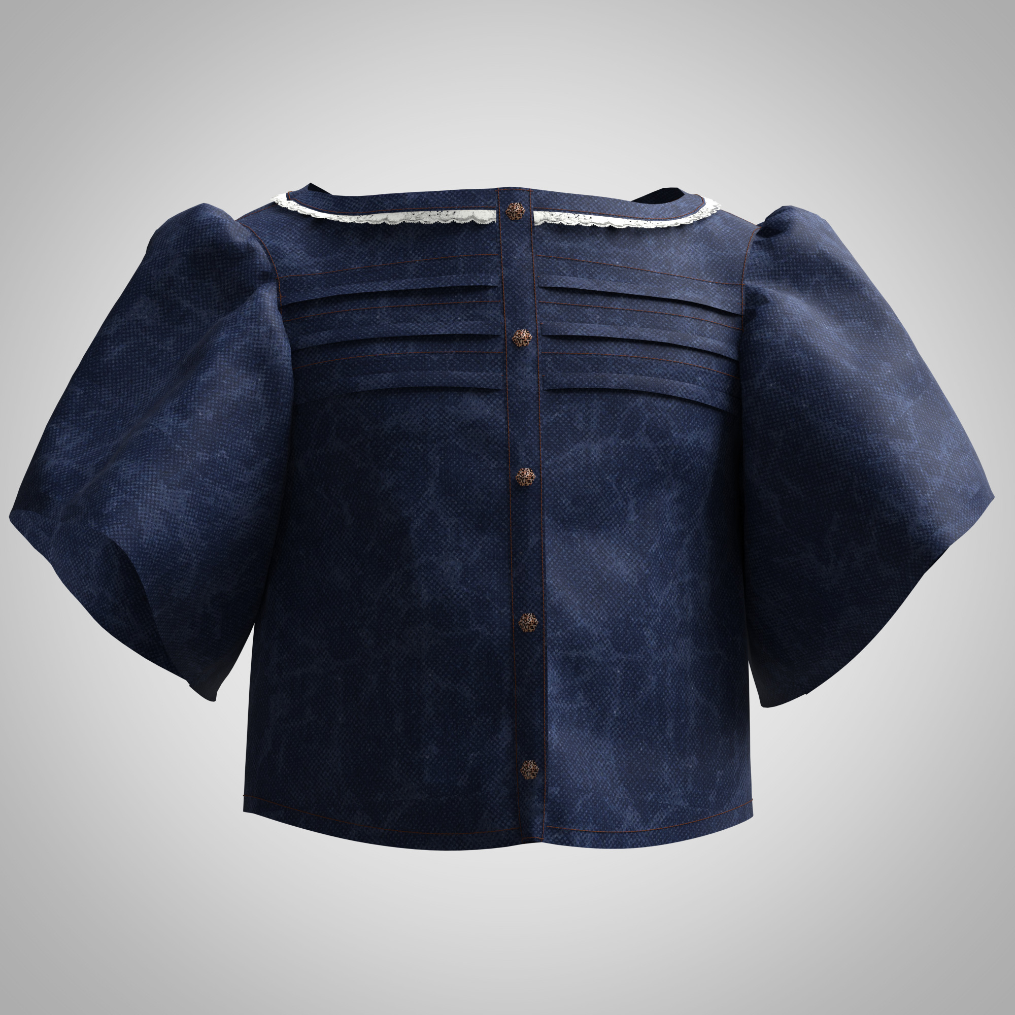 girls tops and skirt rigged 3d model Low-poly 3D model_3