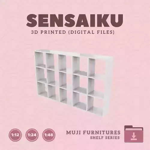 14 Muji Stacking Shelf - 5 x 3 for Dollhouse Muji 3D Print 3D print model