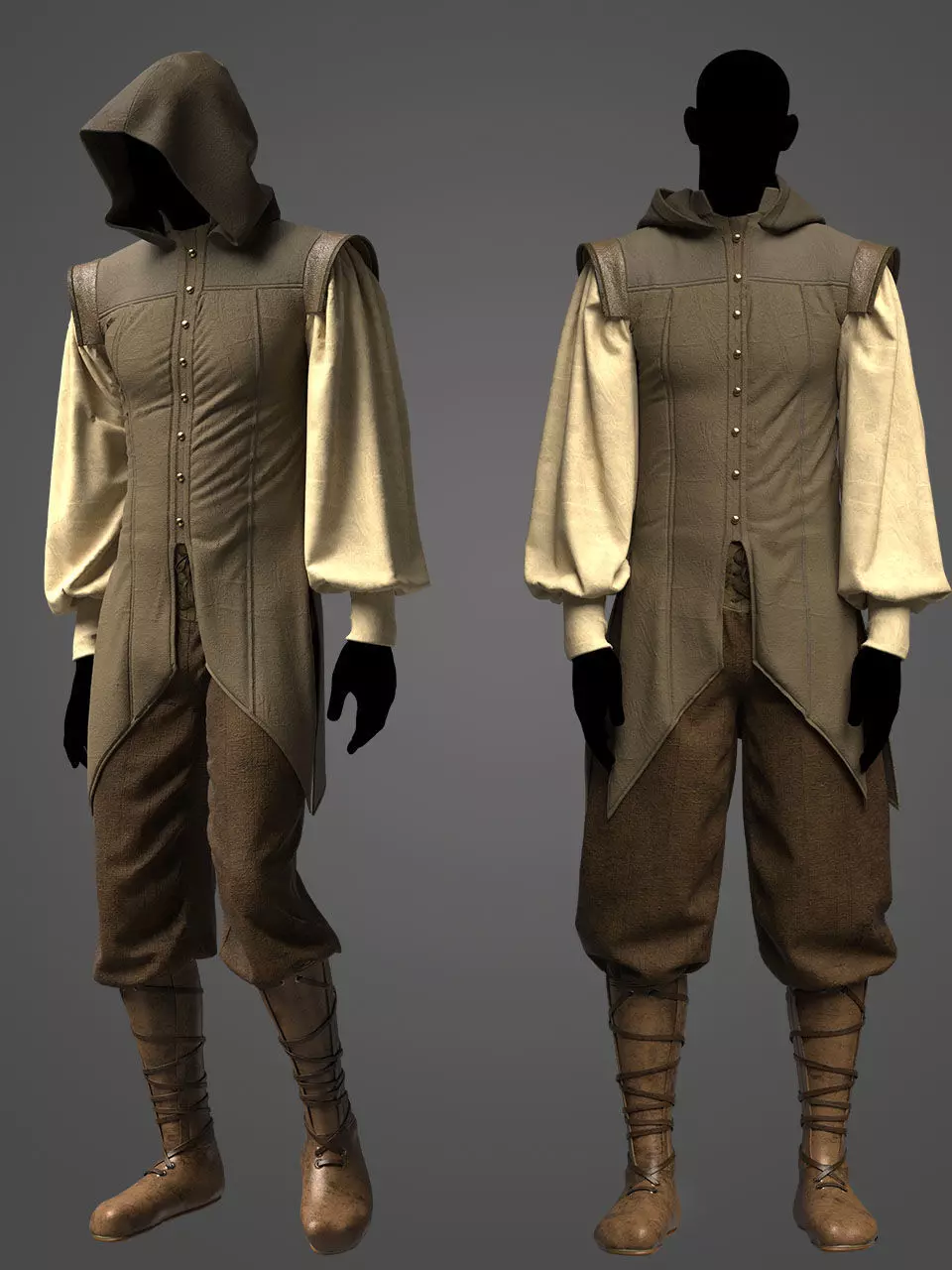 Medieval Outfit 3D model_7