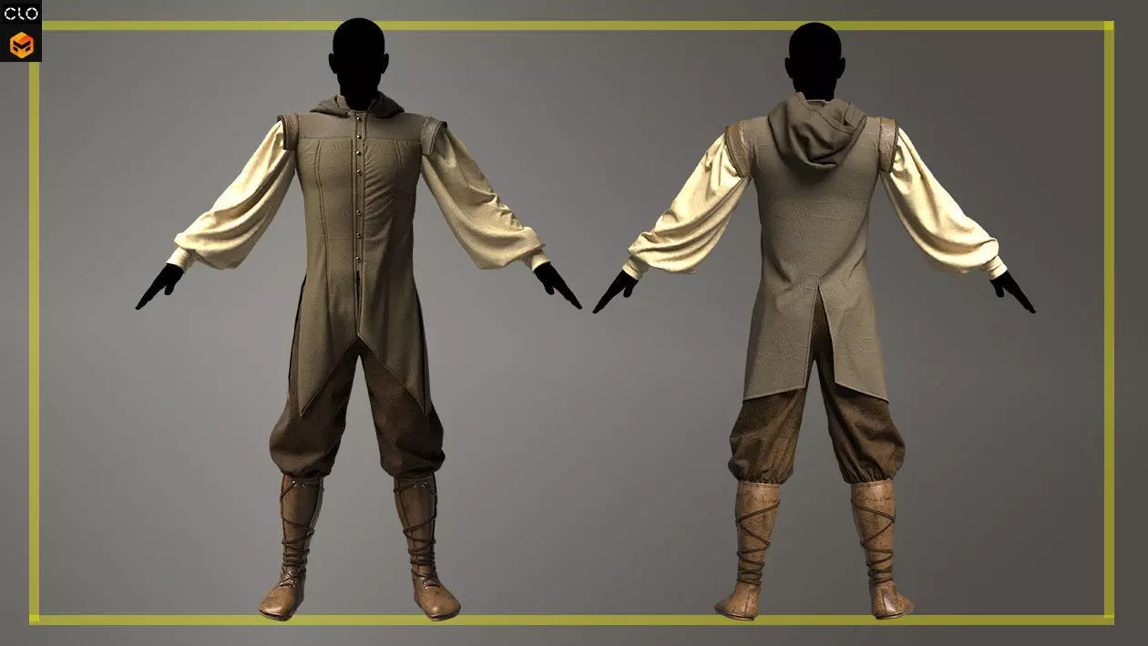 Medieval Outfit 3D model_4