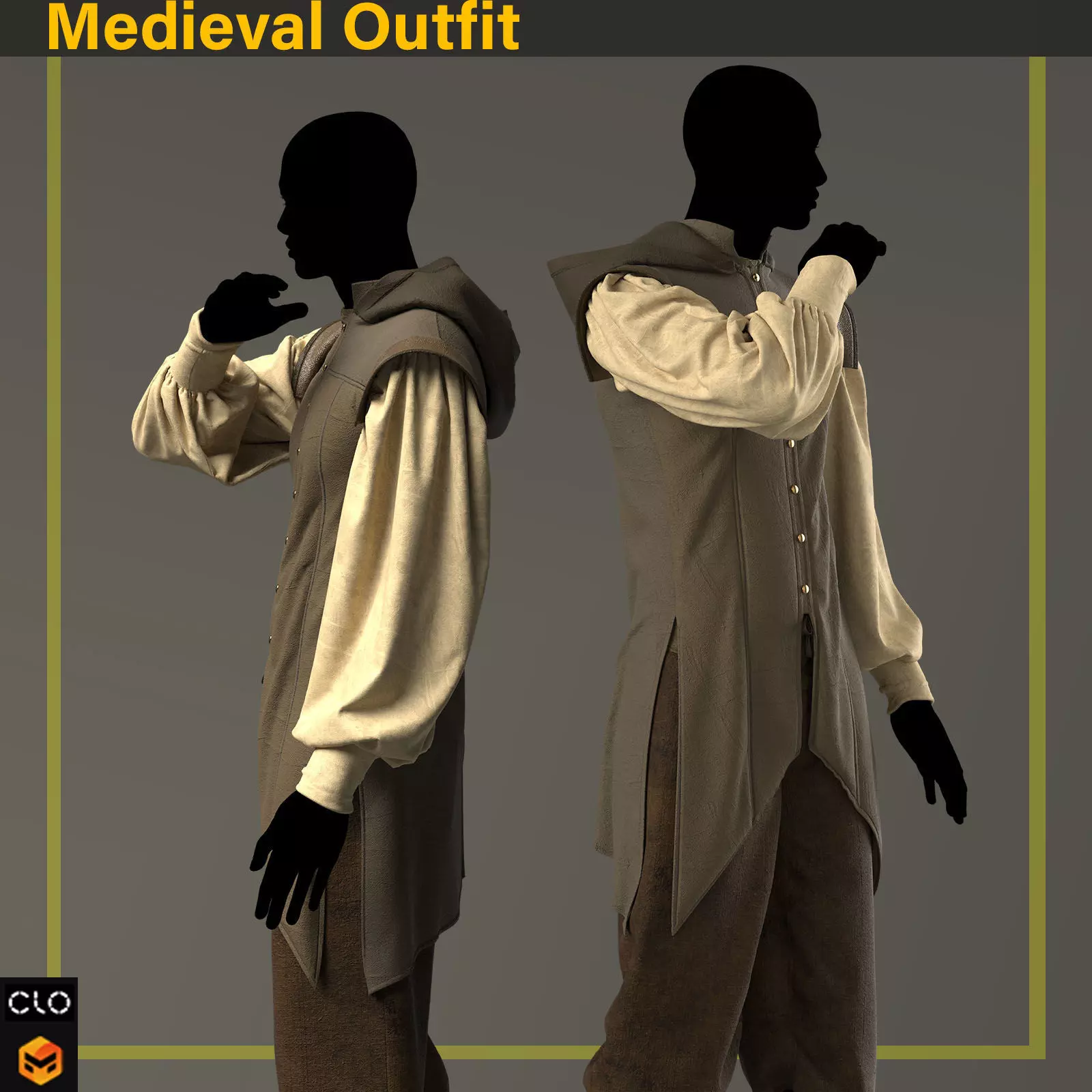Medieval Outfit 3D model_9