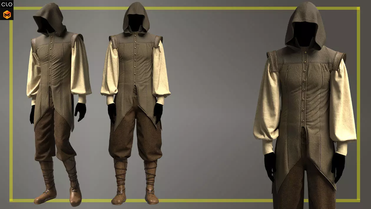 Medieval Outfit 3D model_2