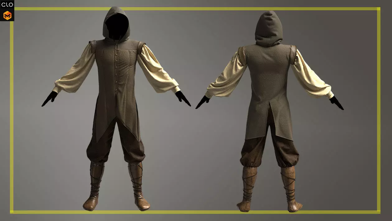 Medieval Outfit 3D model_1