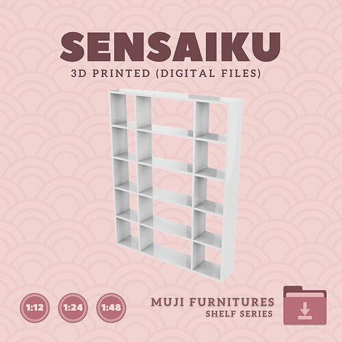 15 Muji Stacking Shelf for Mini Dollhouse Muji 3D Print 3D print model
