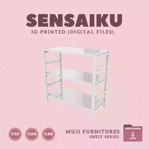 16 Muji Shelf Unit  Wide for Dollhouse Muji 3D Print 3D print model