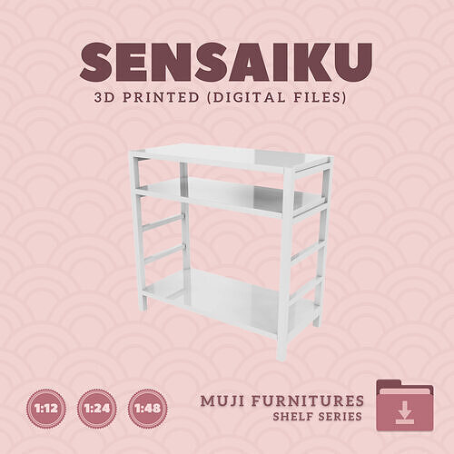 17 Muji Shelf Unit for Miniature Dollhouse Muji 3D Print 3D print model