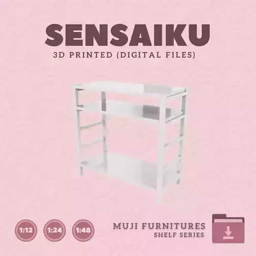 17 Muji Shelf Unit for Miniature Dollhouse Muji 3D Print 3D print model