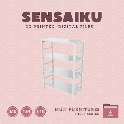 18 Muji Shelf Unit for Miniature Dollhouse Muji 3D Print 3D print model