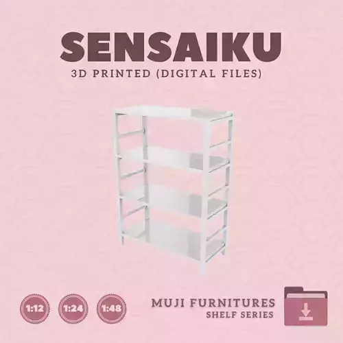 18 Muji Shelf Unit for Miniature Dollhouse Muji 3D Print 3D print model
