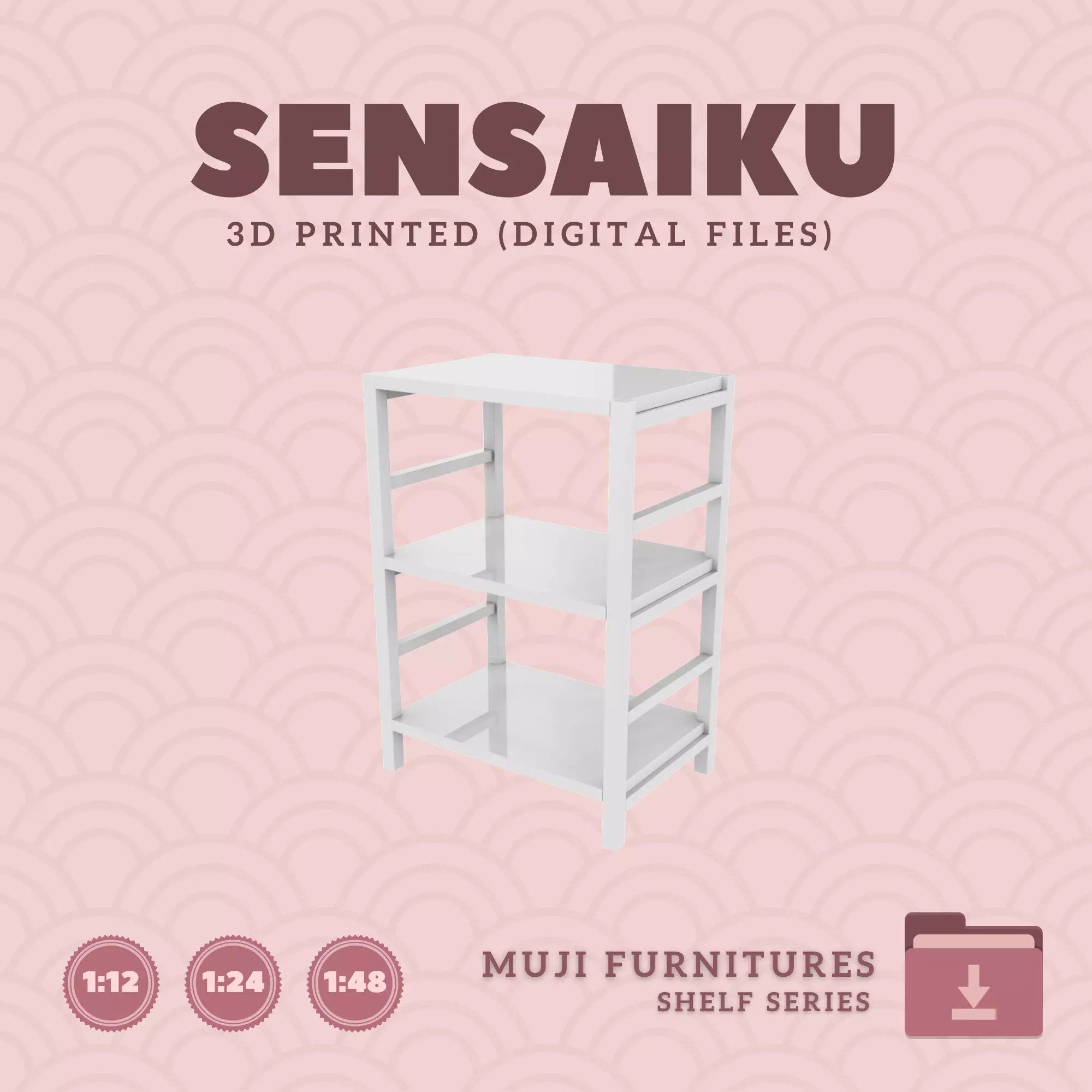 19 Muji Shelf Unit for Miniature Dollhouse Muji 3D Print 3D print model