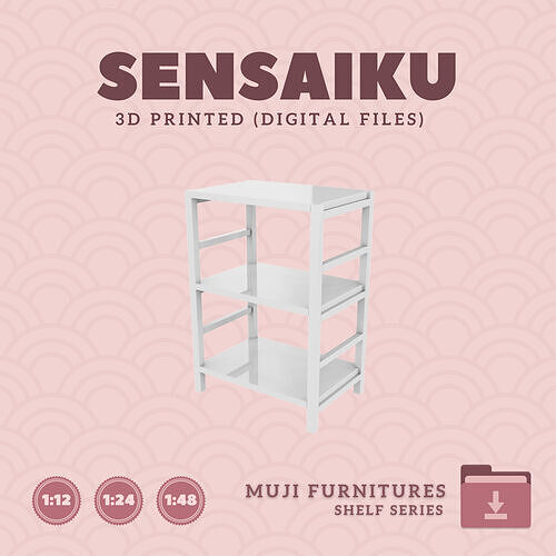 19 Muji Shelf Unit for Miniature Dollhouse Muji 3D Print 3D print model