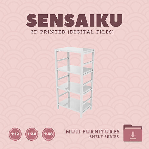 20 Muji Shelf Unit for Miniature Dollhouse Muji 3D Print 3D print model