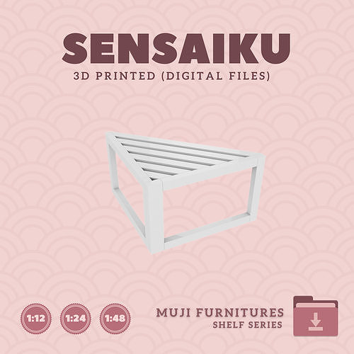 22 Muji Corner Rack 1 Tier for Miniature Dollhouse Muji 3D Print 3D print model