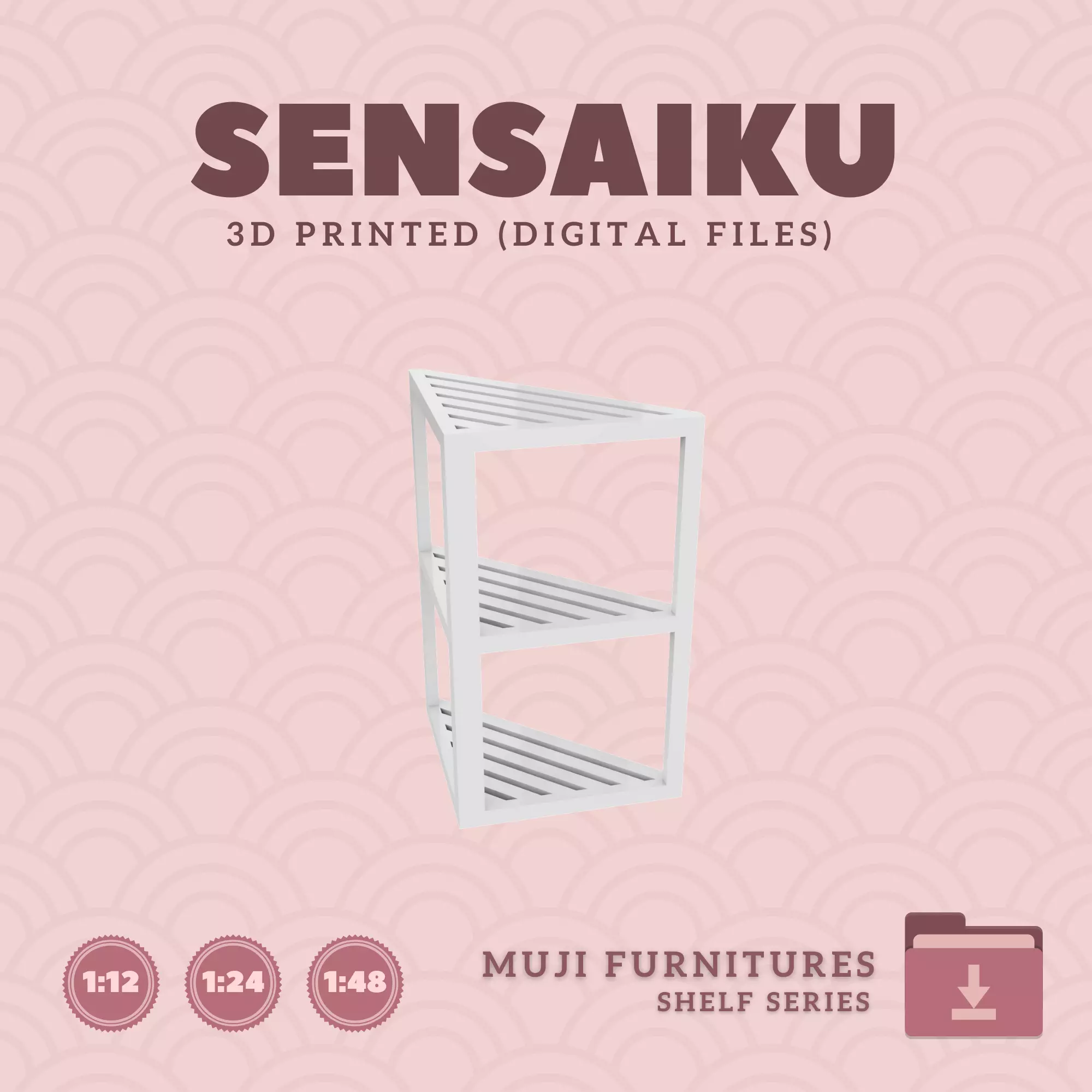 23 Bamboo Rack 3 Tiers for Dollhouse Muji 3D Print 3D print model