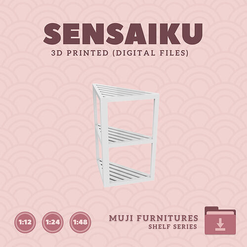 23 Bamboo Rack 3 Tiers for Dollhouse  Muji 3D Print 3D print model