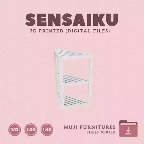 23 Bamboo Rack 3 Tiers for Dollhouse  Muji 3D Print 3D print model