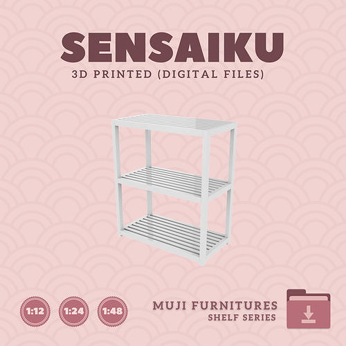 24 Muji Rack 3 Tiers for Miniature Dollhouse Muji 3D Print 3D print model
