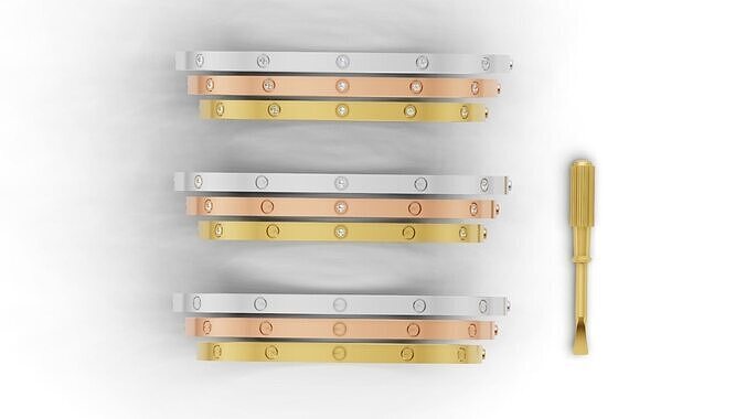 Cartier LOVE Bracelet Small Model Original Sizes 3D print model