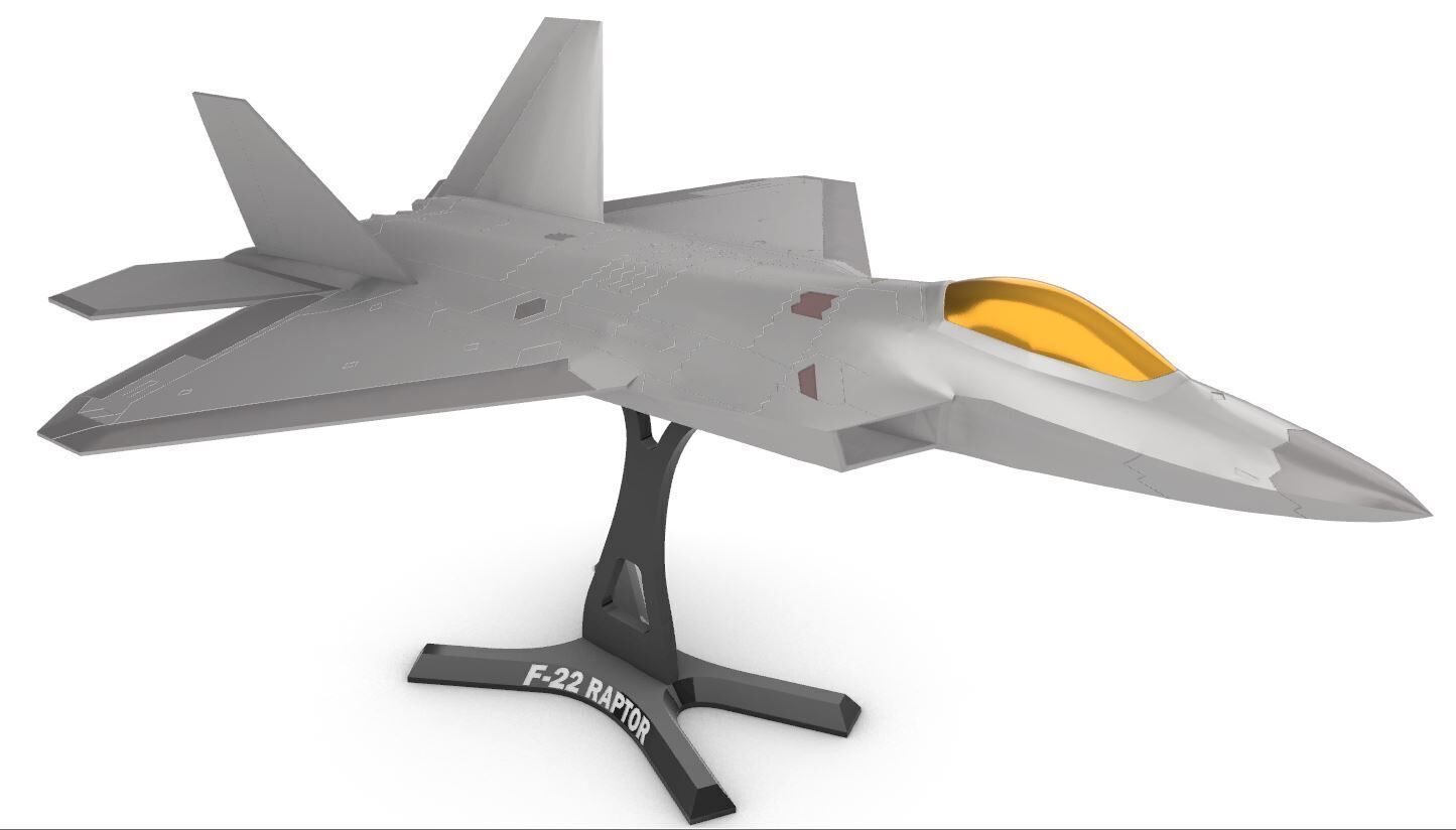 F 22 Raptor in two scales 3D print model_3