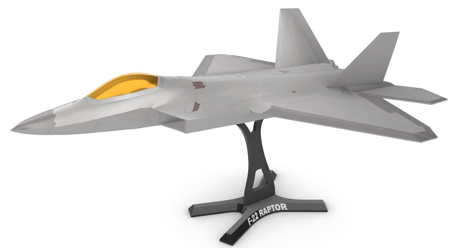 F 22 Raptor in two scales 3D print model_4