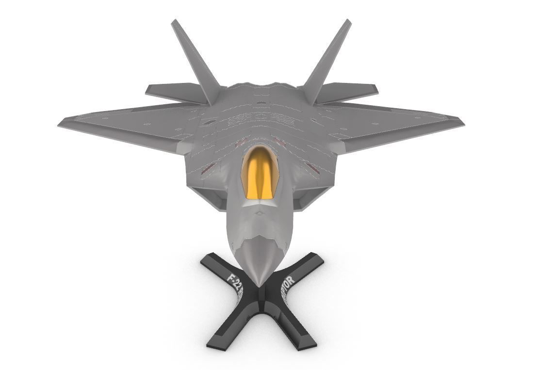 F 22 Raptor in two scales 3D print model_1